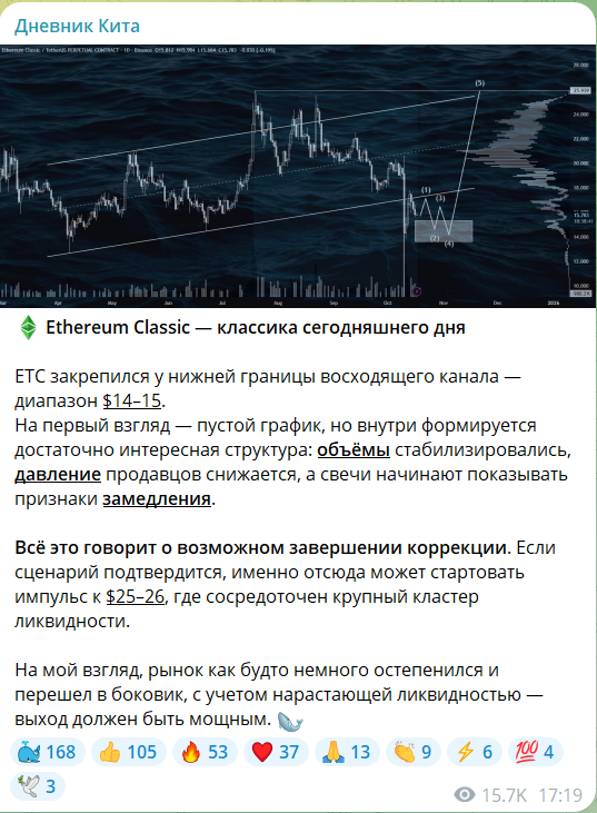 Разбор монеты на канале в телеграмме Дневник кита