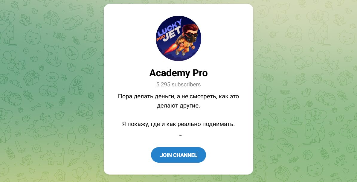 Внешний вид телеграм канала Academy Pro Внешний вид телеграм канала Academy Pro