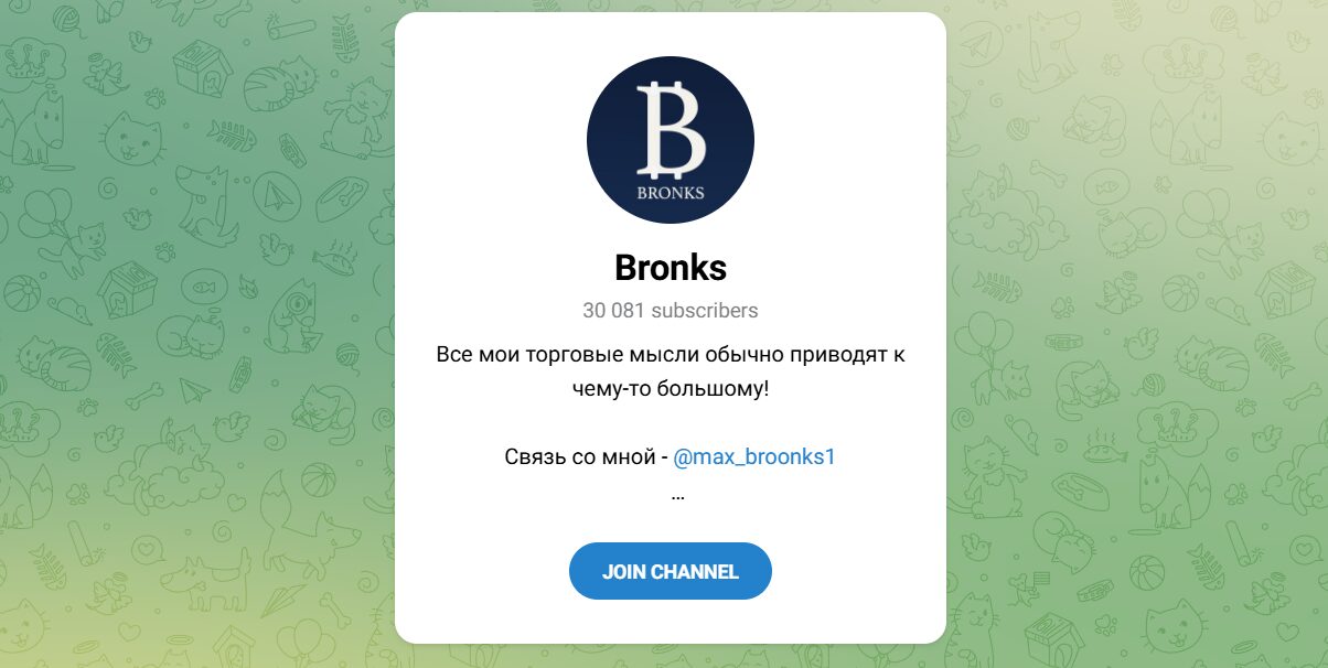 Внешний вид телеграм канала Bronks Внешний вид телеграм канала Bronks