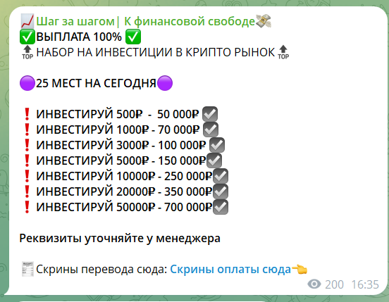 Инвестиции на канале ТГ Шаг за шагом к финансовой свободе