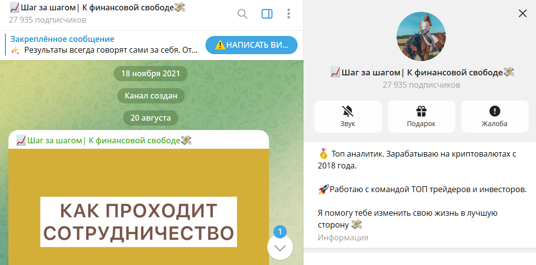 Описание телеграм-канала Шаг за шагом к финансовой свободе