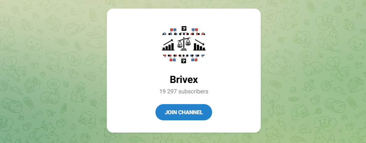 Внешний вид телеграм канала Brivex Внешний вид телеграм канала Brivex