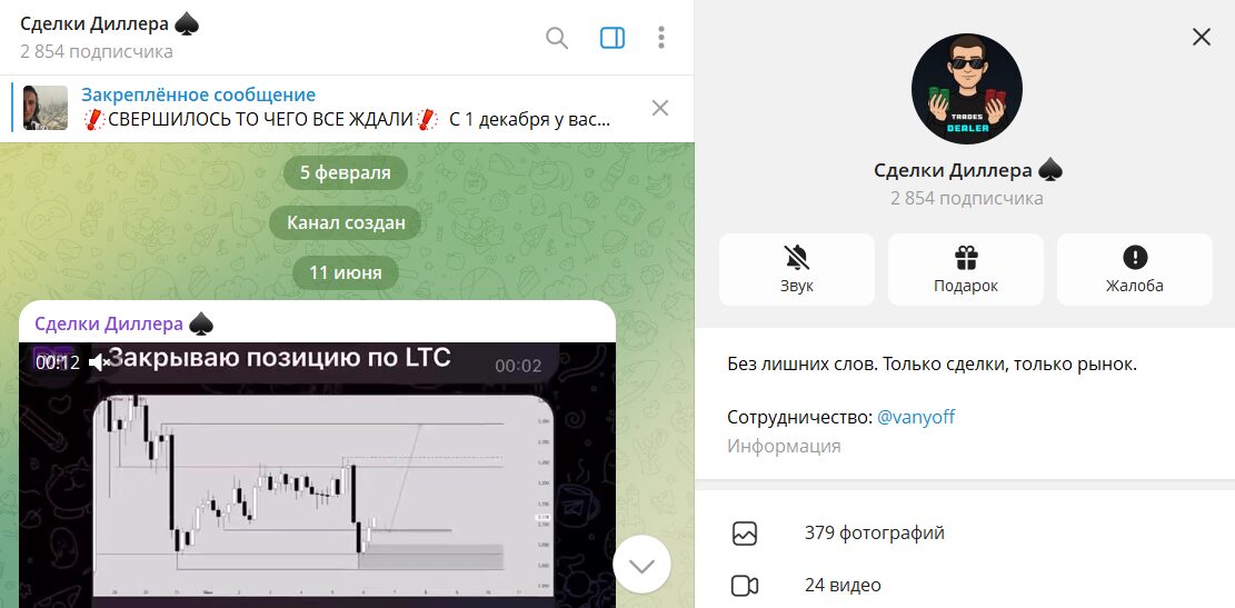 Что известно о канале в телеграмме Сделки диллера