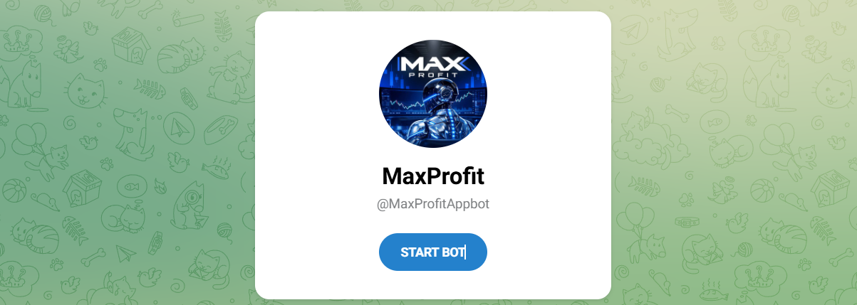 Внешний вид телеграм бота MaxProfit