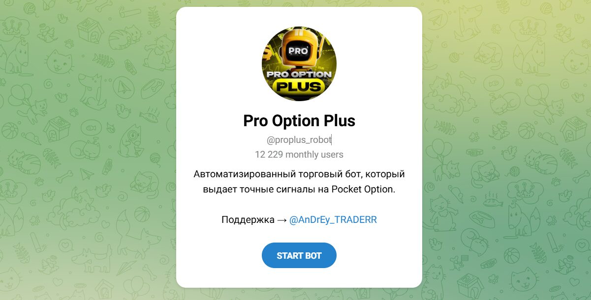 Внешний вид телеграм канала Pro Option Plus Внешний вид телеграм канала Pro Option Plus