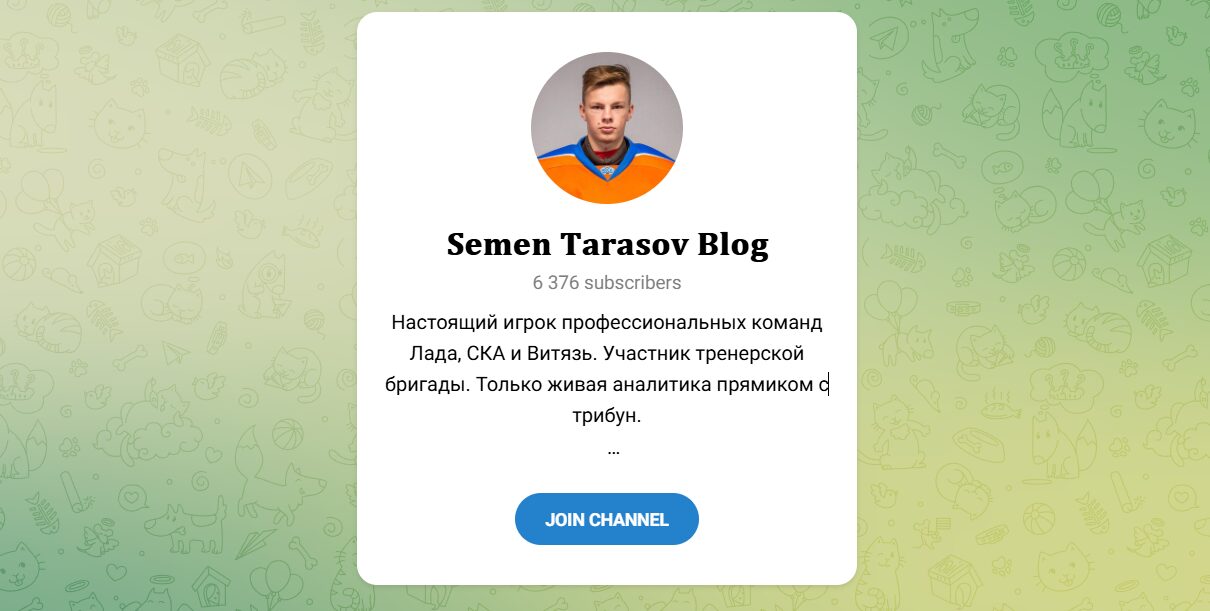 Внешний вид телеграм канала Semen Tarasov Blog Внешний вид телеграм канала Semen Tarasov Blog