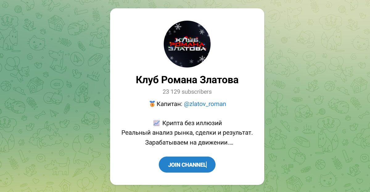 Внешний вид телеграм-канала Клуб Романа Златова