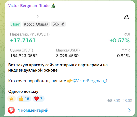 Приватные торги с трейдером Виктором Бергманом