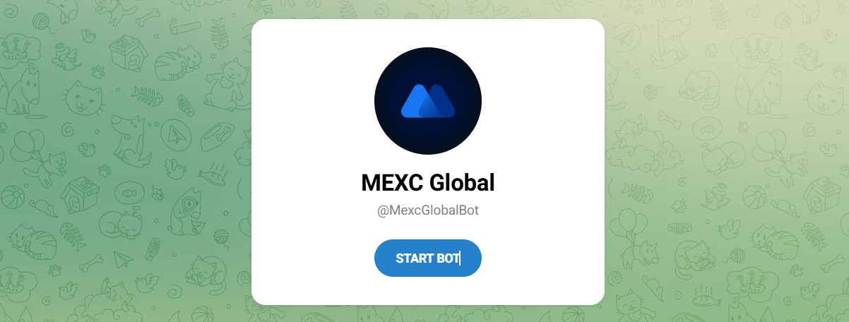 Внешний вид телеграм бота MEXC Global