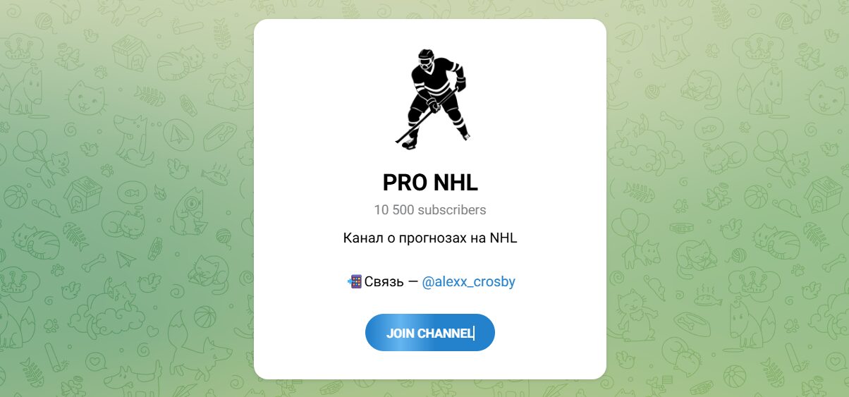 Внешний вид телеграм канала PRO NHL