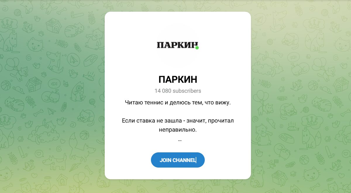 Внешний вид телеграм канала Паркин Внешний вид телеграм канала Паркин