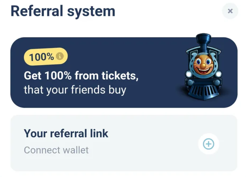 Реферальная система в приложении телеграм Lucky Train