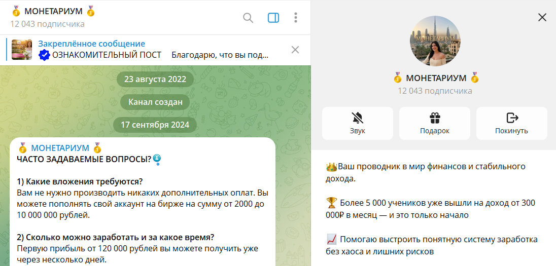 Что известно о телеграмм проекте МОНЕТАРИУМ