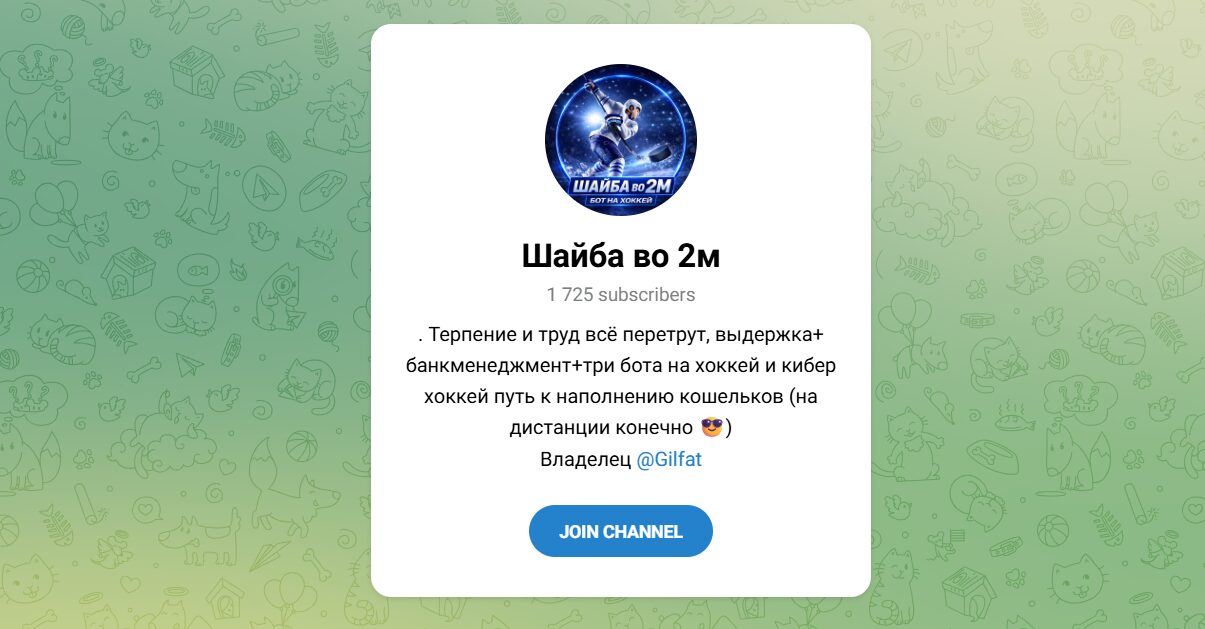 Внешний вид телеграм канала Шайба во 2м