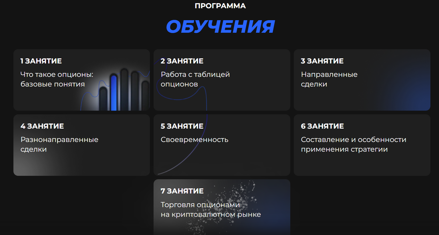 Программа курса обучения торговле опционами от Андрея Чеберяченко