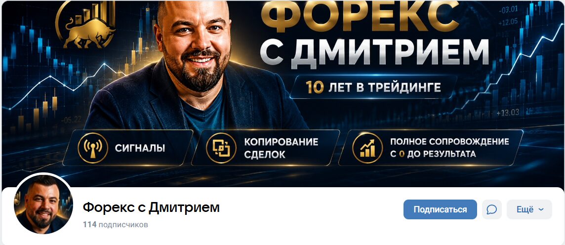 Внешний вид группы ВК Форекс с Дмитрием