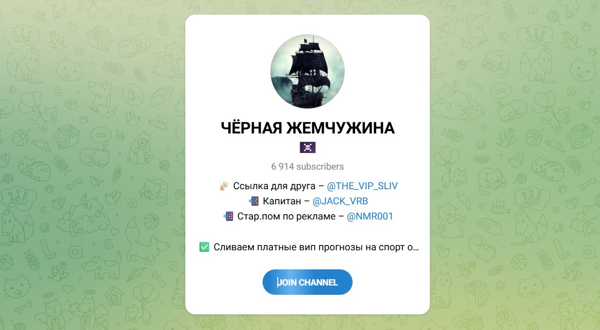 Внешний вид телеграм канала Черная жемчужина Внешний вид телеграм канала Черная жемчужина