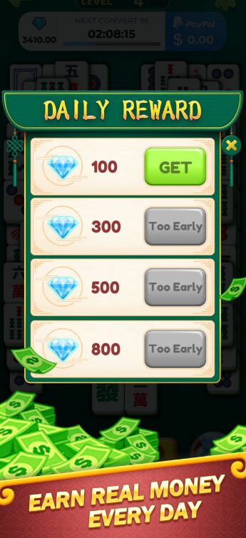 Бонусы в игре Mahjong Match - Win Real Cash