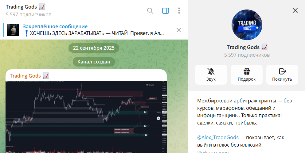 Информация по telegram-каналу Trading Gods