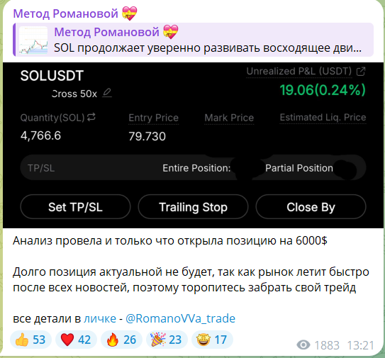 Приглашение к работе на телеграм-канале Метод Романовой