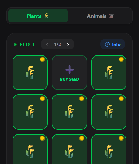 Процесс игры по развитию фермы Farm Vibe