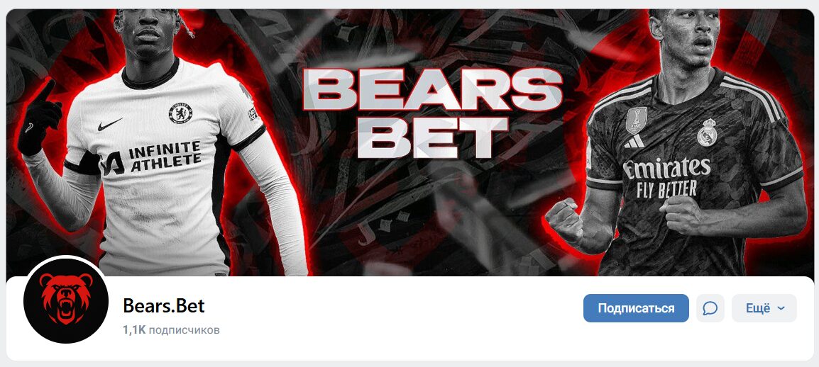 Внешний вид группы ВК Bears.Bet Внешний вид группы ВК Bears.Bet