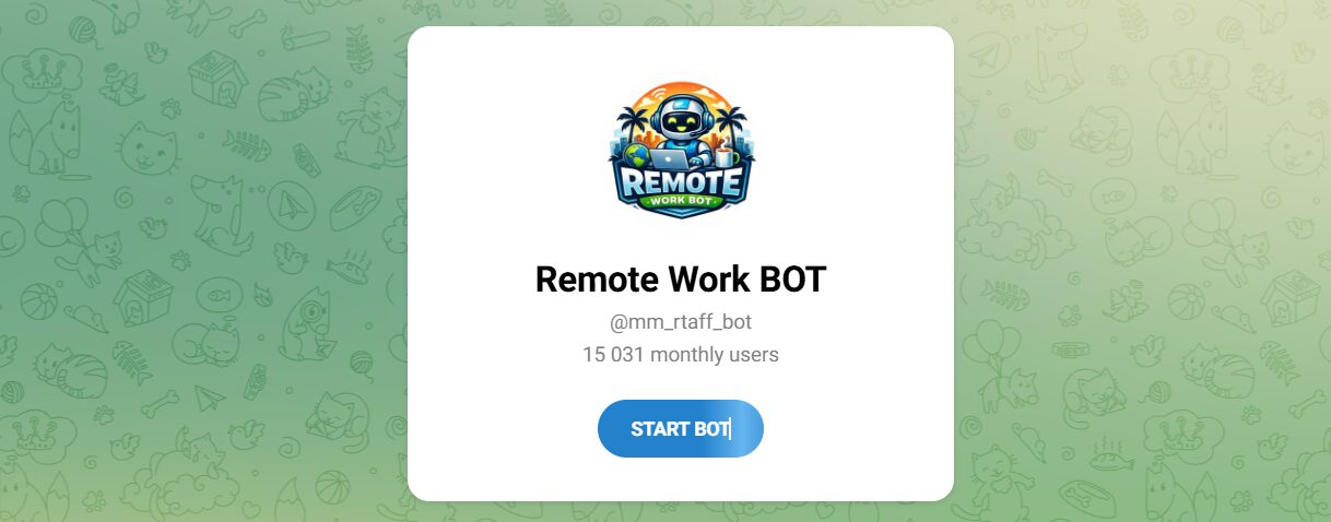 Обзор бота в телеграме Remote Work BOT @mm_rtaff_bot с вакансиями. Правдивые отзывы подписчиков о проекте Remote Work BOT. Обзор бота в телеграме Remote Work BOT @mm_rtaff_bot с вакансиями. Правдивые отзывы подписчиков о проекте Remote Work BOT.