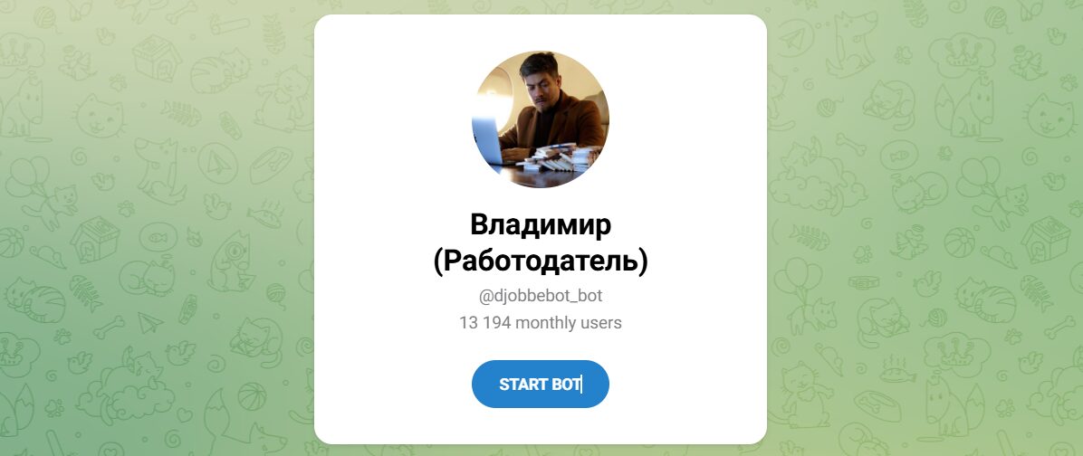 Внешний вид телеграм бота Владимир (Работодатель) @djobbebot_bot Внешний вид телеграм бота Владимир (Работодатель) @djobbebot_bot