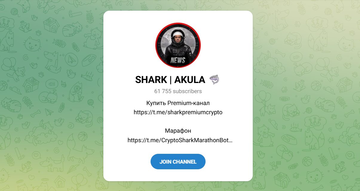 Внешний вид телеграм канала SHARK AKULA Внешний вид телеграм канала SHARK AKULA