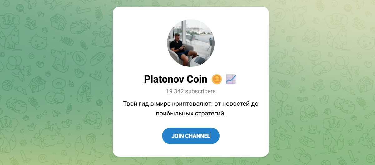 Внешний вид телеграм канала Platonov Coin Внешний вид телеграм канала Platonov Coin