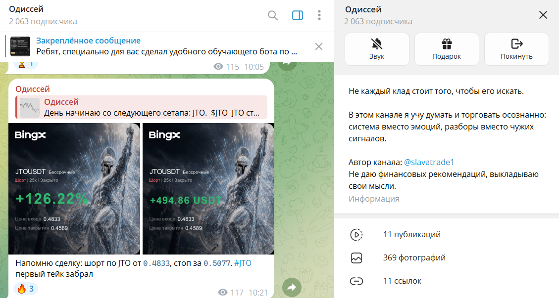 Что известно о канале Telegram Одиссей с торговыми прогнозами